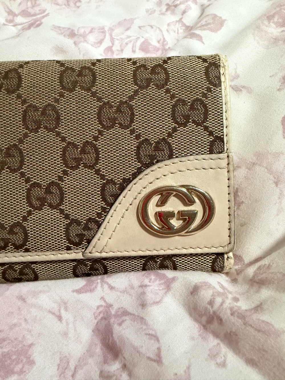 Gucci GG Supreme Canvas Long Wallet Beige and White - Picture 3 of 6